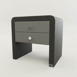 Sideboard _ Chest of drawer - Bedside table with leather trim 