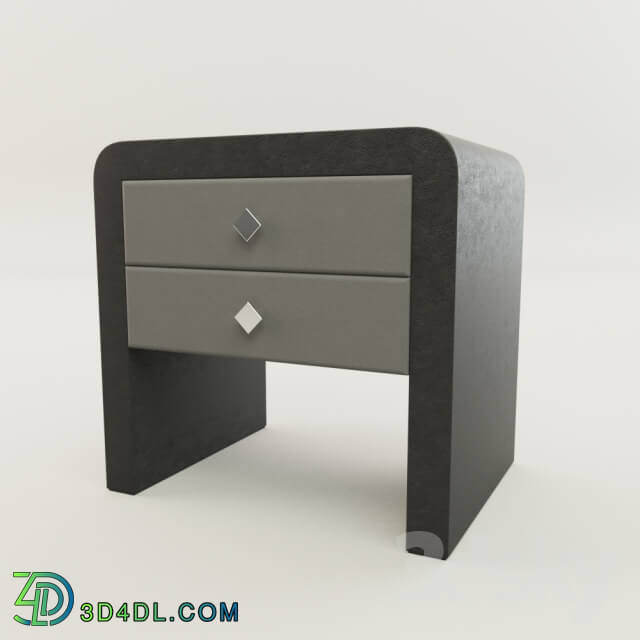 Sideboard _ Chest of drawer - Bedside table with leather trim