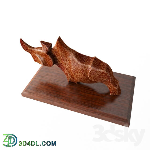 Sculpture - copper rhino sculpture