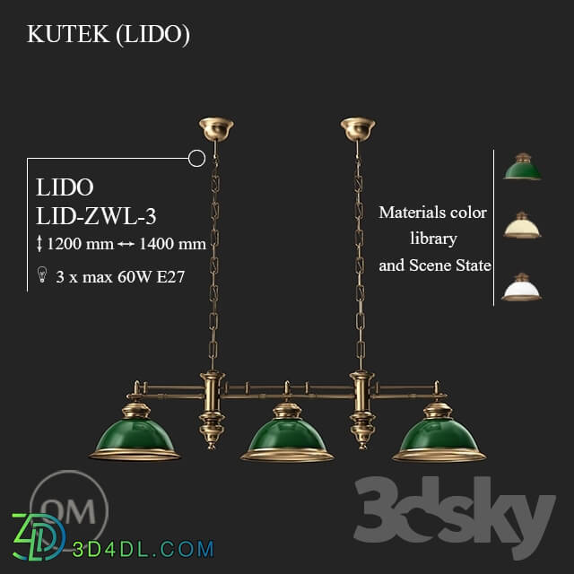 Ceiling light - KUTEK _LIDO_ LID-ZWL-3