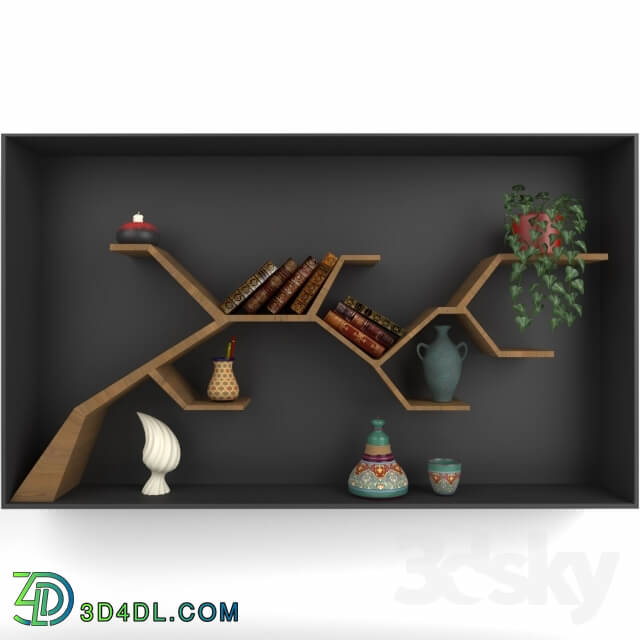 Decorative set - Tree shelf