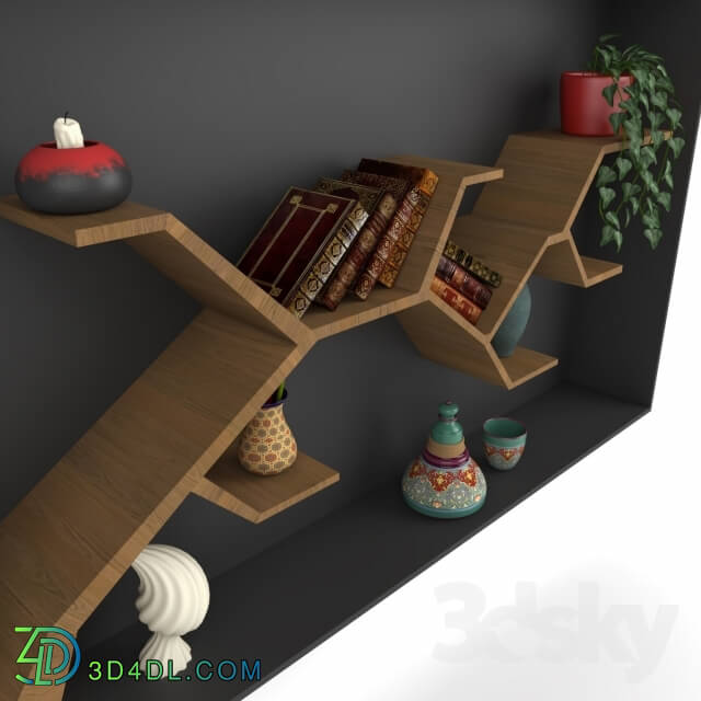 Decorative set - Tree shelf