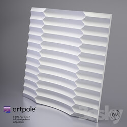 3D panel - 3d plaster panel Ruffle from Artpole 