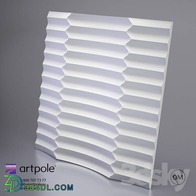 3D panel - 3d plaster panel Ruffle from Artpole