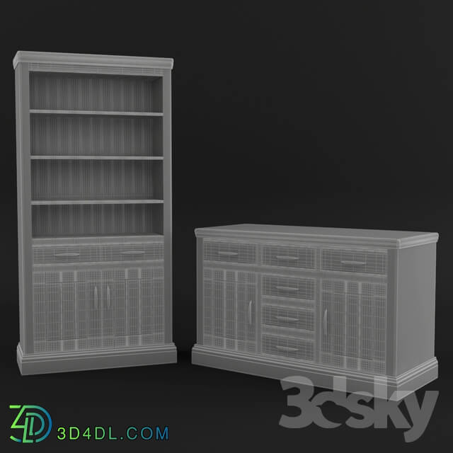 Sideboard _ Chest of drawer - Bambury Large Bookcase _ Bambury Wide Sideboard
