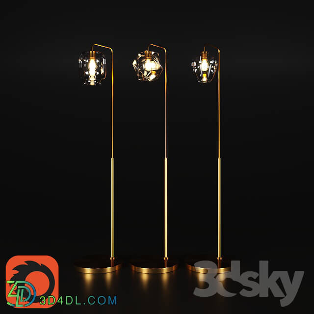 Floor lamp - Sculptural Glass Floor Lamp