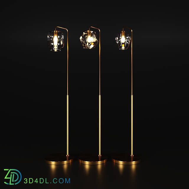 Floor lamp - Sculptural Glass Floor Lamp