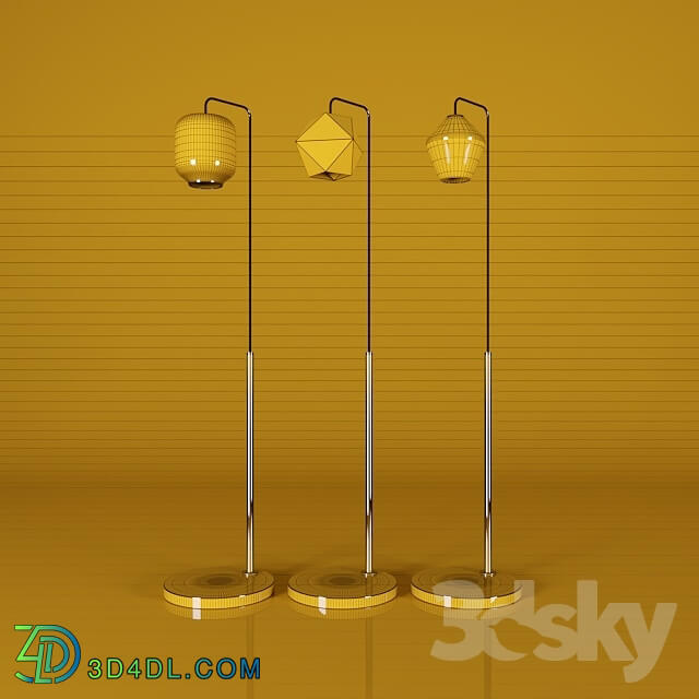 Floor lamp - Sculptural Glass Floor Lamp