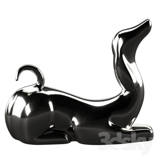 Sculpture - Braxton Resting Dog Ceramic Figurine
