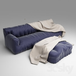 Sofa - Fluffy Sofa with blanket 