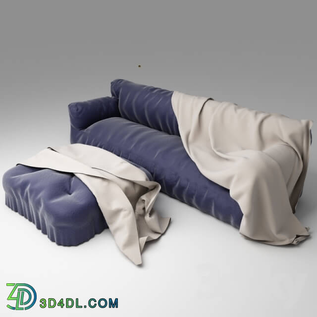 Sofa - Fluffy Sofa with blanket