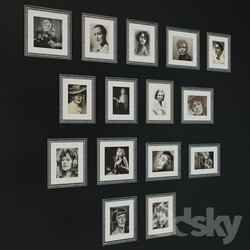 Frame - A collection of 15 prints of Soviet and Russian actresses_ singers and poets 