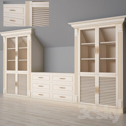 Wardrobe _ Display cabinets - The wall of the attic 