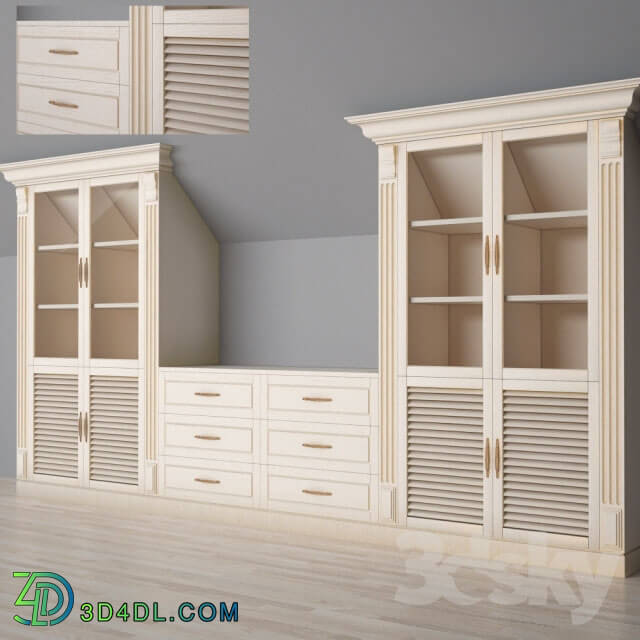 Wardrobe _ Display cabinets - The wall of the attic