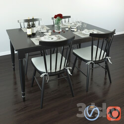 Table _ Chair - Wolcott extention dining table 