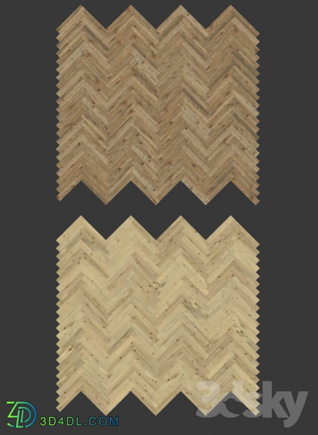 Floor coverings - Herringbone parquet. 3 types
