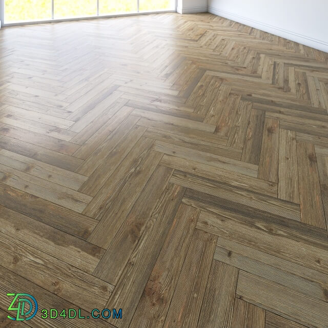 Floor coverings - Herringbone parquet. 3 types