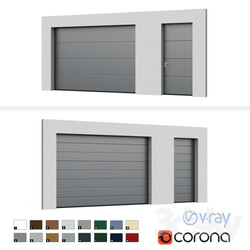 Other architectural elements - Sectional doors Hormann LPU open _ closed with side door 