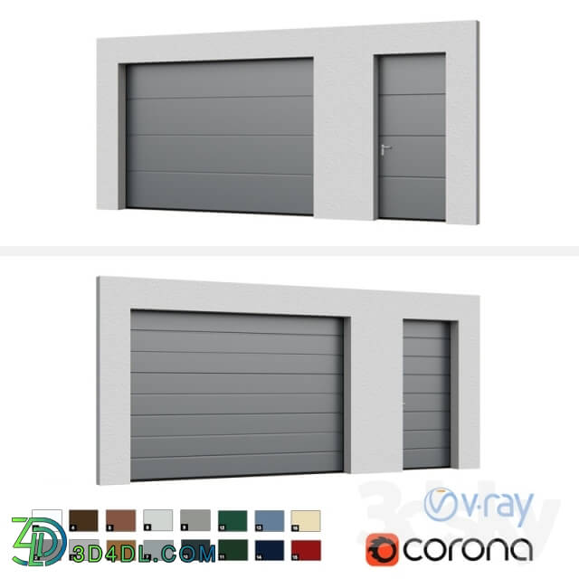 Other architectural elements - Sectional doors Hormann LPU open _ closed with side door