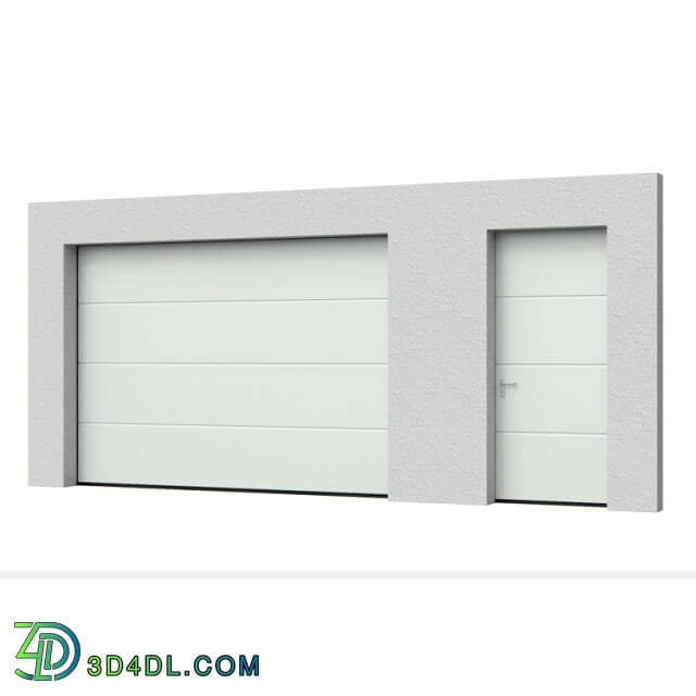 Other architectural elements - Sectional doors Hormann LPU open _ closed with side door