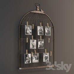 Other decorative objects - GRAMERCY HOME - METAL BIRD CAGE SHAPE CARD _amp_ PHOTO HOLDER 1_5312 