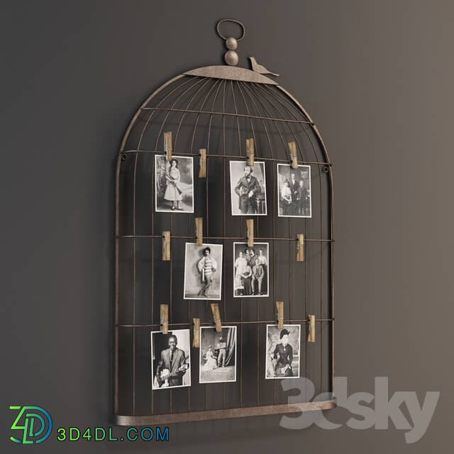 Other decorative objects - GRAMERCY HOME - METAL BIRD CAGE SHAPE CARD _amp_ PHOTO HOLDER 1_5312