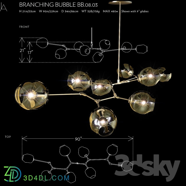 Ceiling light - BRANCHING BUBBLE BB.08.03