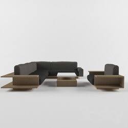 Sofa - wooden sofa _ center table 