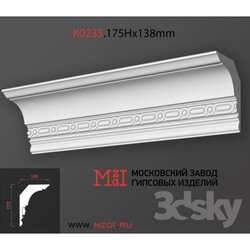 Decorative plaster - Cornices patterned plaster moldings K0235.175Nx138mm 