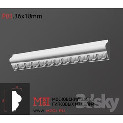 Decorative plaster - Cutting plaster moldings P01.36x18mm 