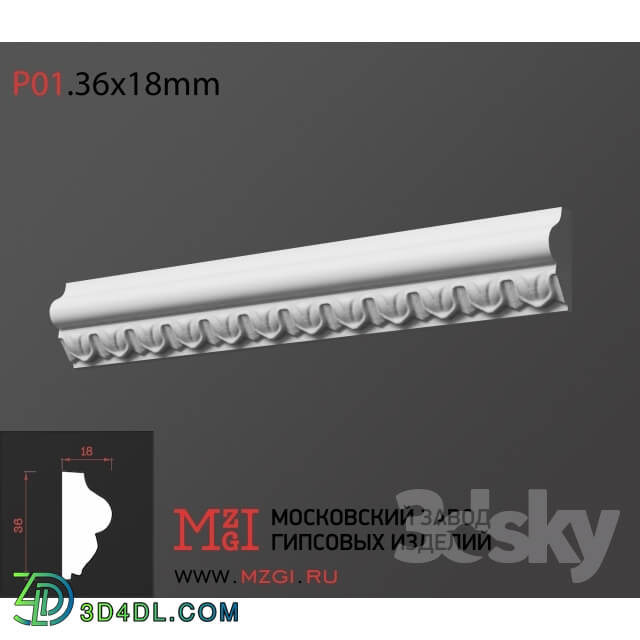 Decorative plaster - Cutting plaster moldings P01.36x18mm