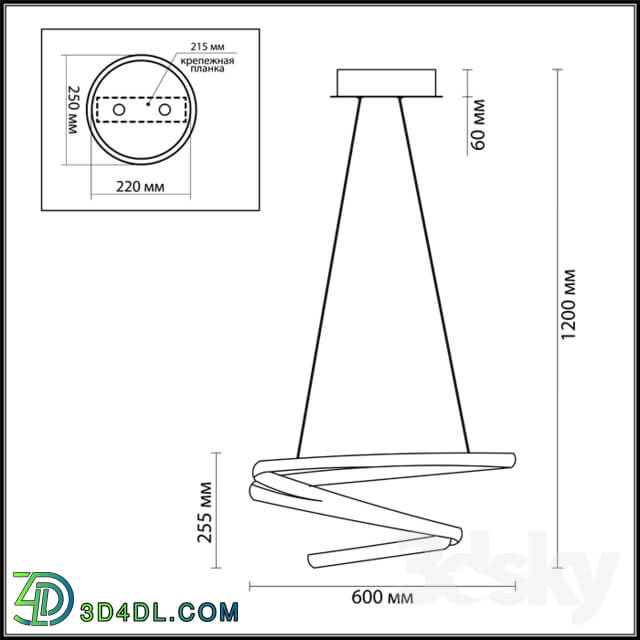 Ceiling light - Pendant light ODEON LIGHT 3864 _ 60L ORBIT