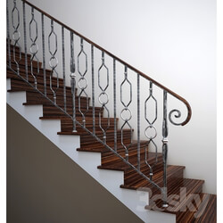 Staircase - Wrought iron railing 