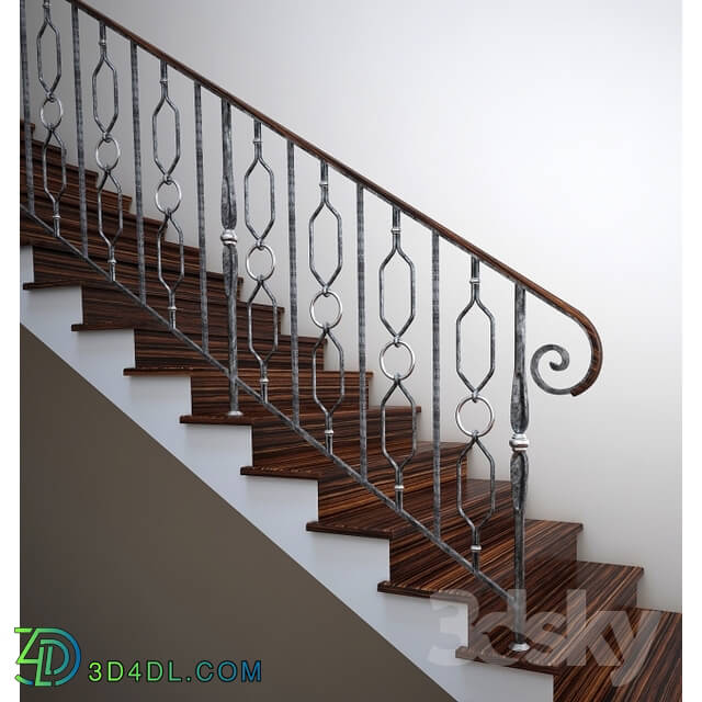 Staircase - Wrought iron railing