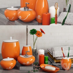Bathroom accessories - A set of bathroom accessories Primanova Maison Orange 
