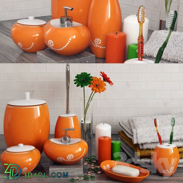 Bathroom accessories - A set of bathroom accessories Primanova Maison Orange