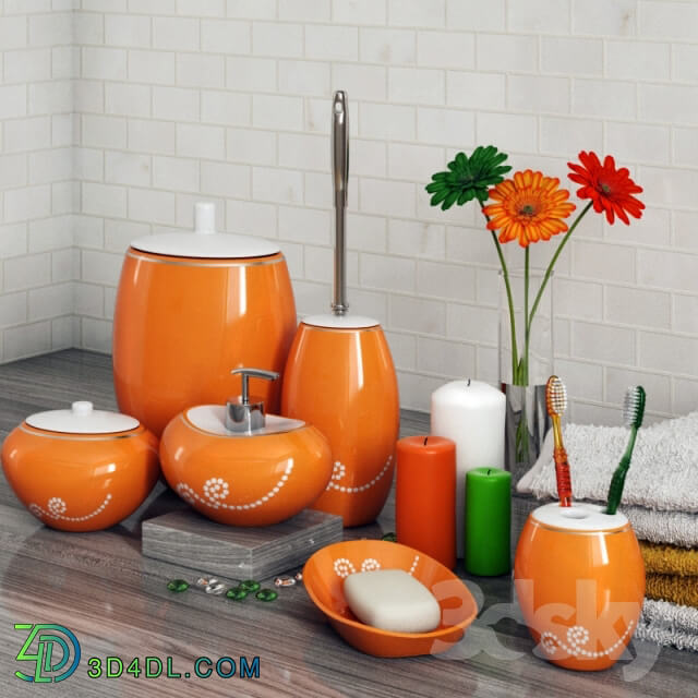 Bathroom accessories - A set of bathroom accessories Primanova Maison Orange