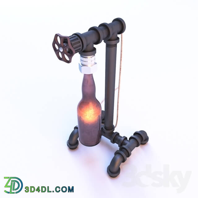 Table lamp - Table lamp loft with a bottle