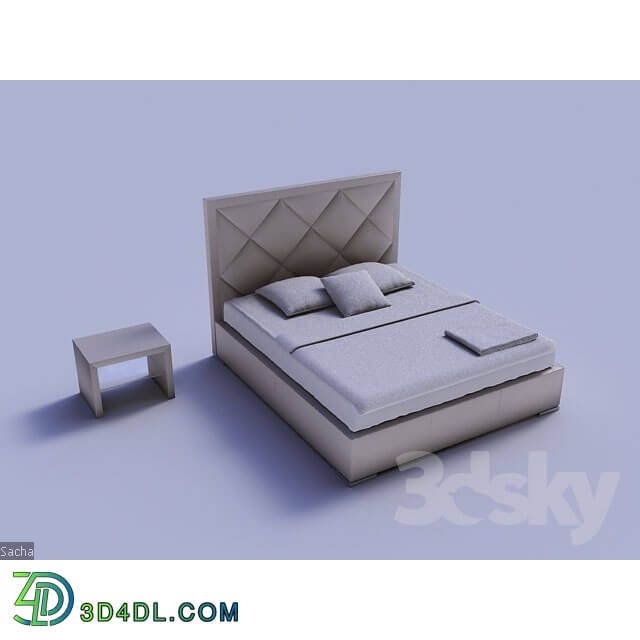 Bed - Bed and bedside Cabinet