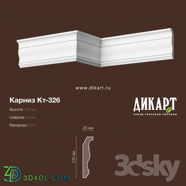 Decorative plaster - KT-326.100Hx25mm