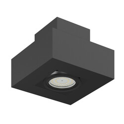 CGaxis Vol114 (42) black rectangular halogen light 