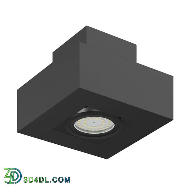 CGaxis Vol114 (42) black rectangular halogen light