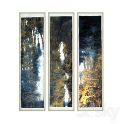 Frame - Gold abstract paint set 2 