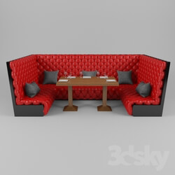 Sofa - soft sofa with a table for a restaurant 