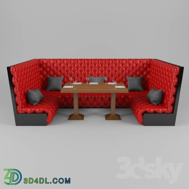 Sofa - soft sofa with a table for a restaurant