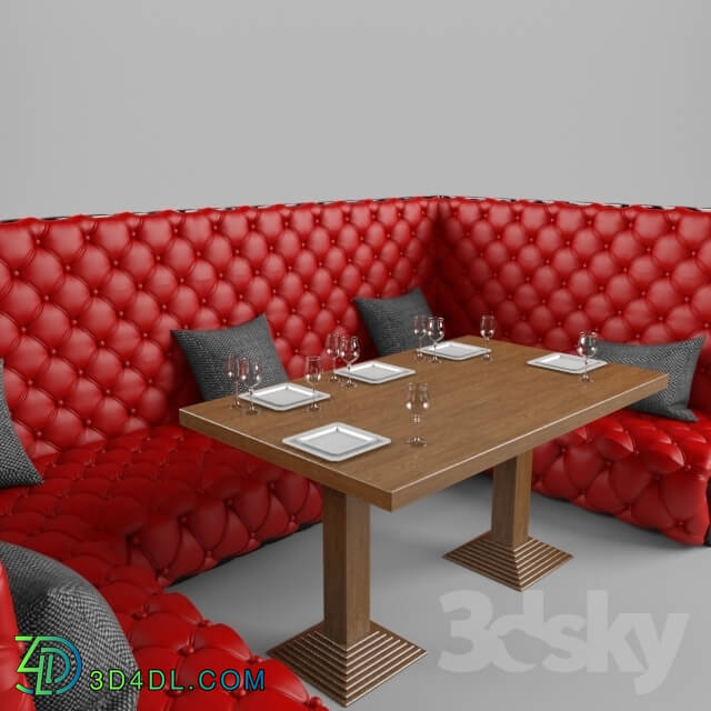 Sofa - soft sofa with a table for a restaurant