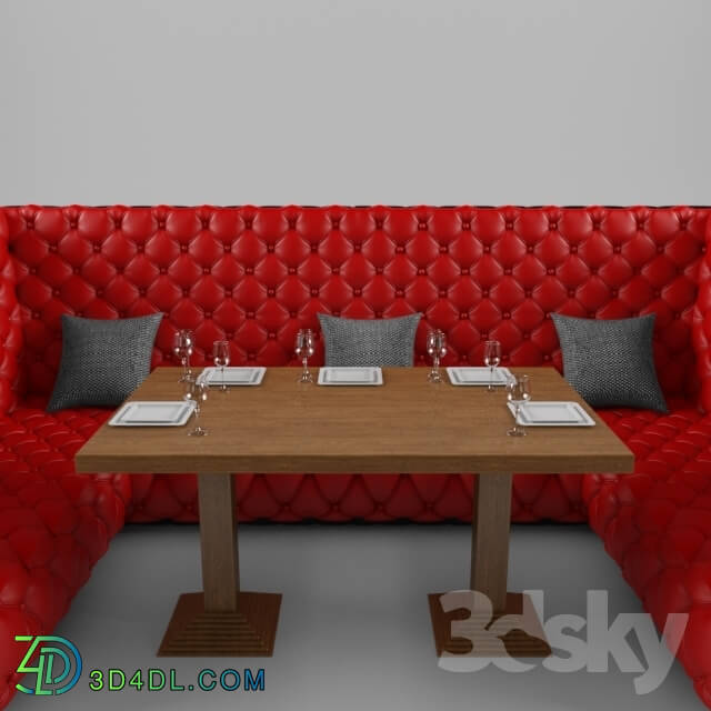 Sofa - soft sofa with a table for a restaurant