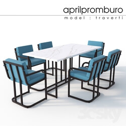 Table _ Chair - _OM_ Aprilpromburo Traverti dining set 