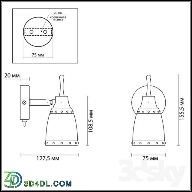 Wall light - Wall light ODEON LIGHT 3806 _ 1W LOFIA