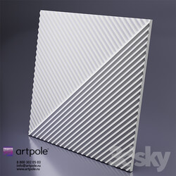 Decorative plaster - Gypsum 3d FIELDS panel from Artpole 